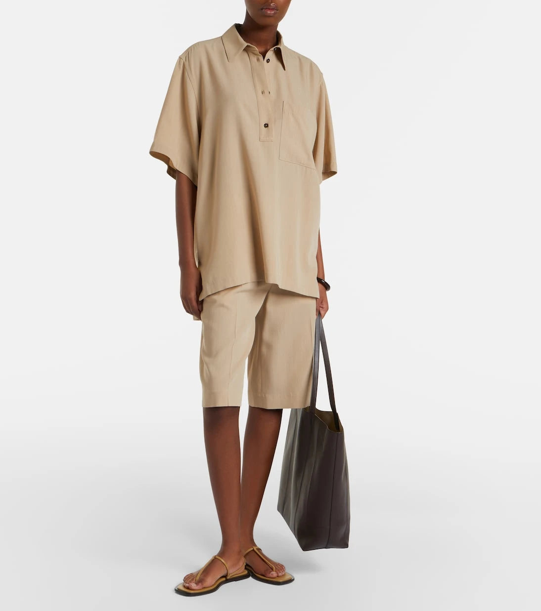 Toteme - High-rise Bermuda shorts