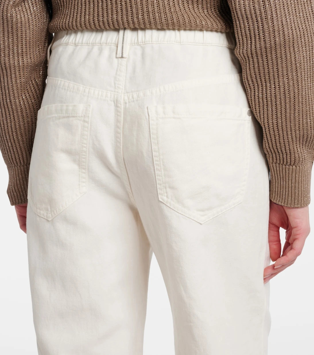 Brunello Cucinelli - Cotton and linen wide-leg pants