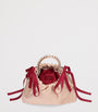 Jimmy Choo Pink Mini Satin Bow-Detail Drawstring Bag