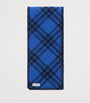 Blue Narrow Wool Check Scarf