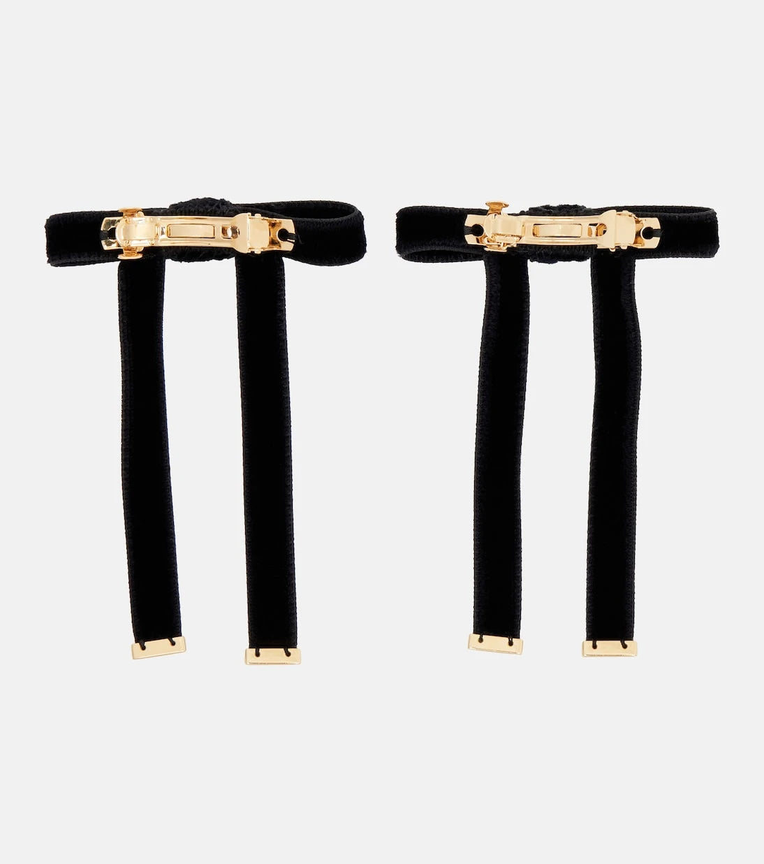 Prada - Set of 2 bow-detail velvet barrettes