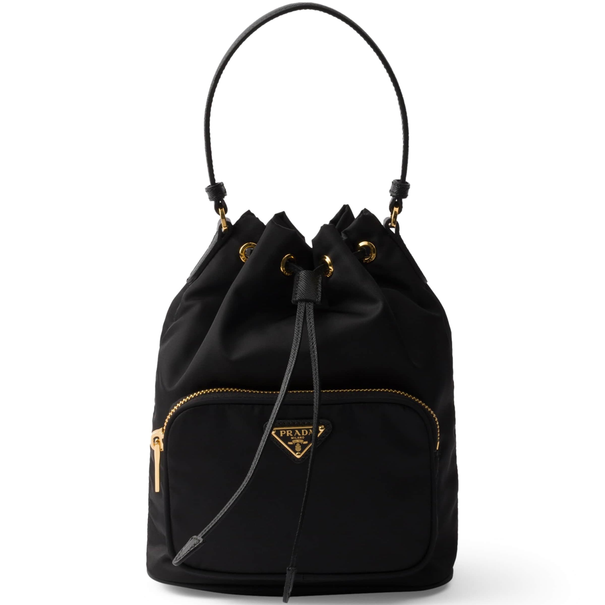 Prada Black Re-Nylon Duet Bucket Bag