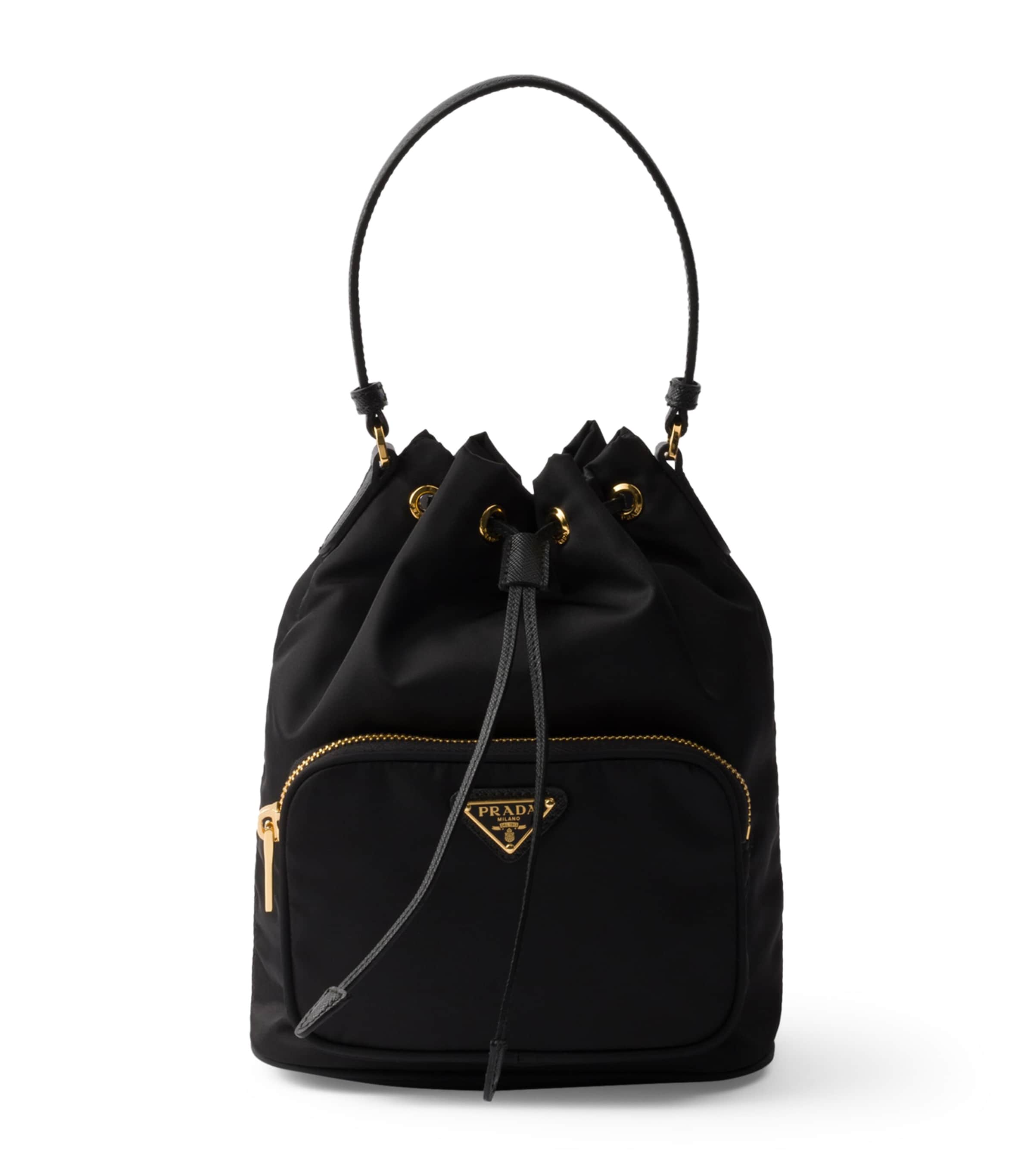 Prada Black Re-Nylon Duet Bucket Bag
