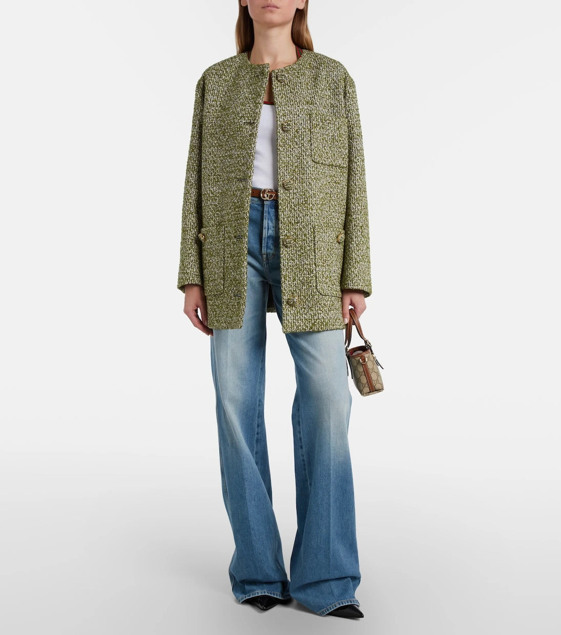 Gucci - Web Stripe cotton-blend jersey top