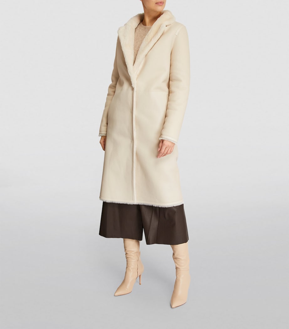 White Shearling Reversible Coat