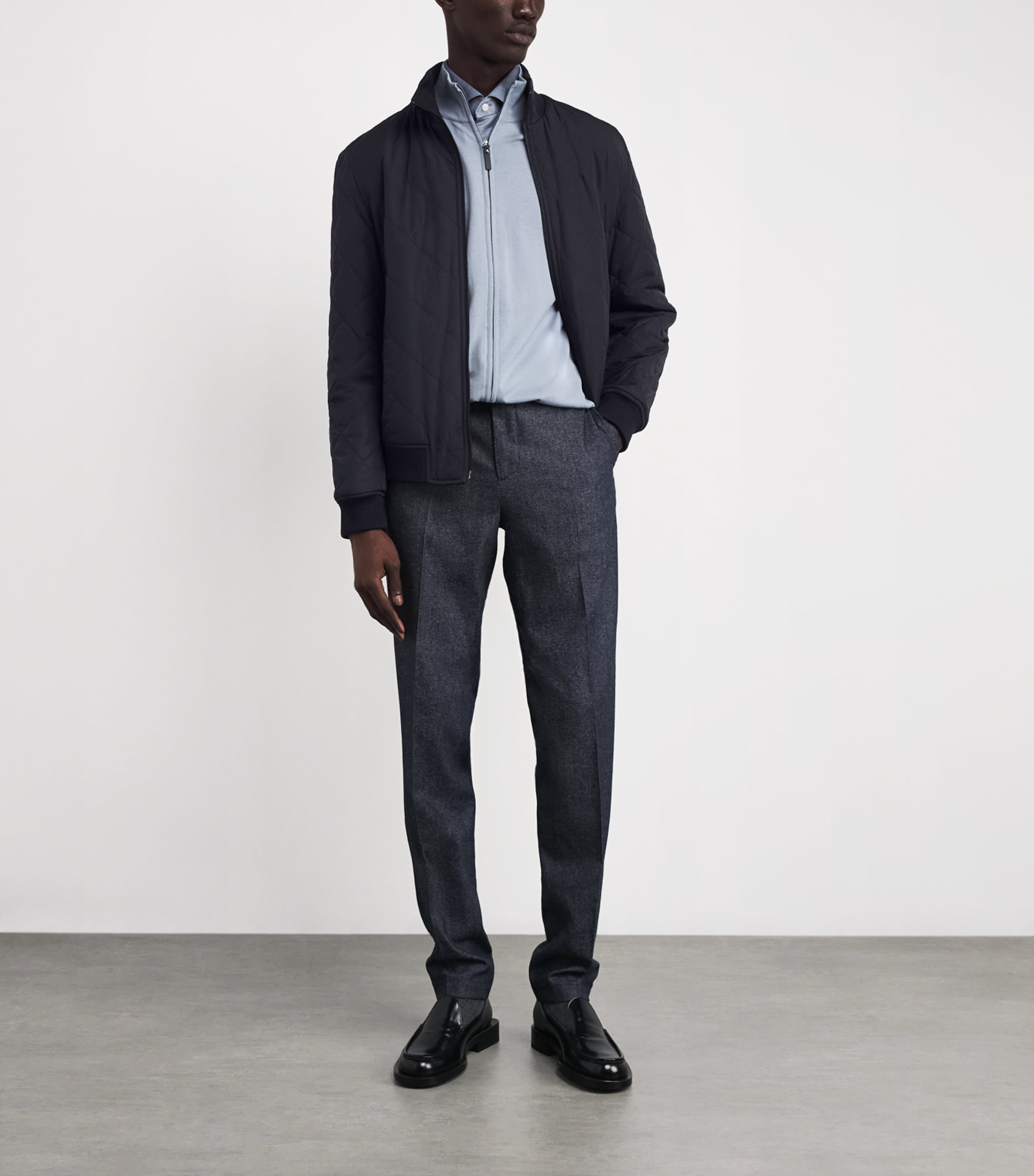 Navy Reversible Bomber Jacket