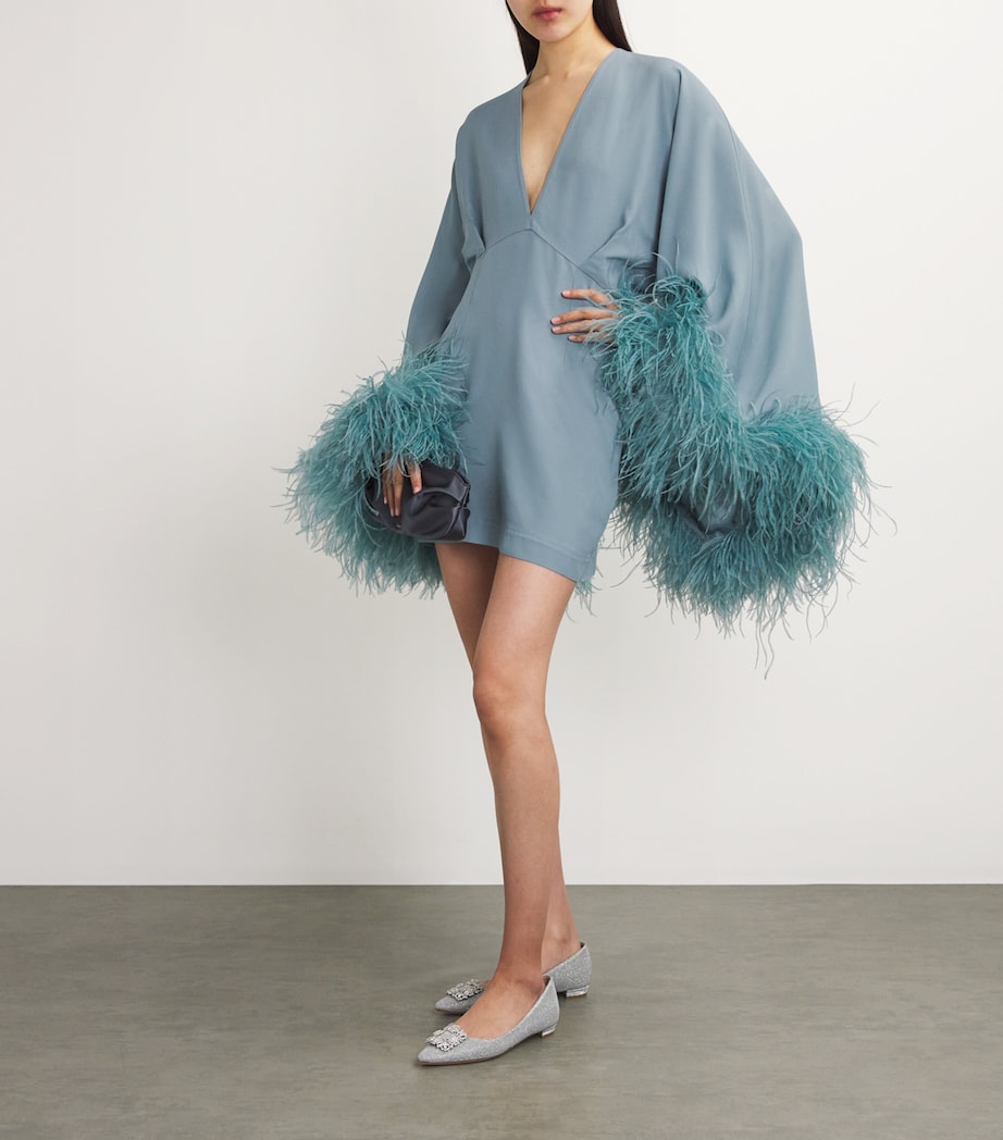 Feather-Trim Magnifique Mini Dress