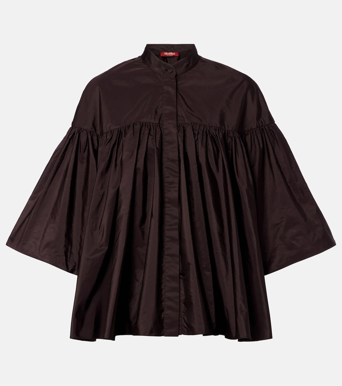 Max Mara - Gathered taffeta shirt