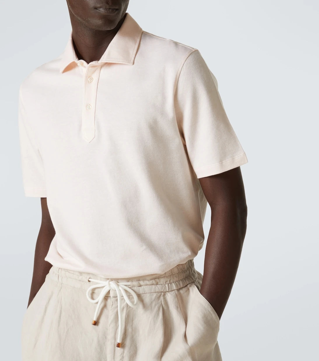 Brunello Cucinelli - Cotton and linen polo shirt