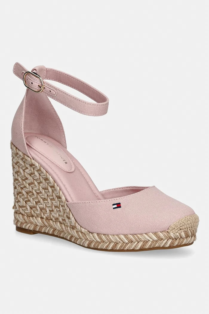 Tommy Hilfiger kadın dolgu topuk espadril FLAG HIGH WEDGE ESPADR CLOSED TOE