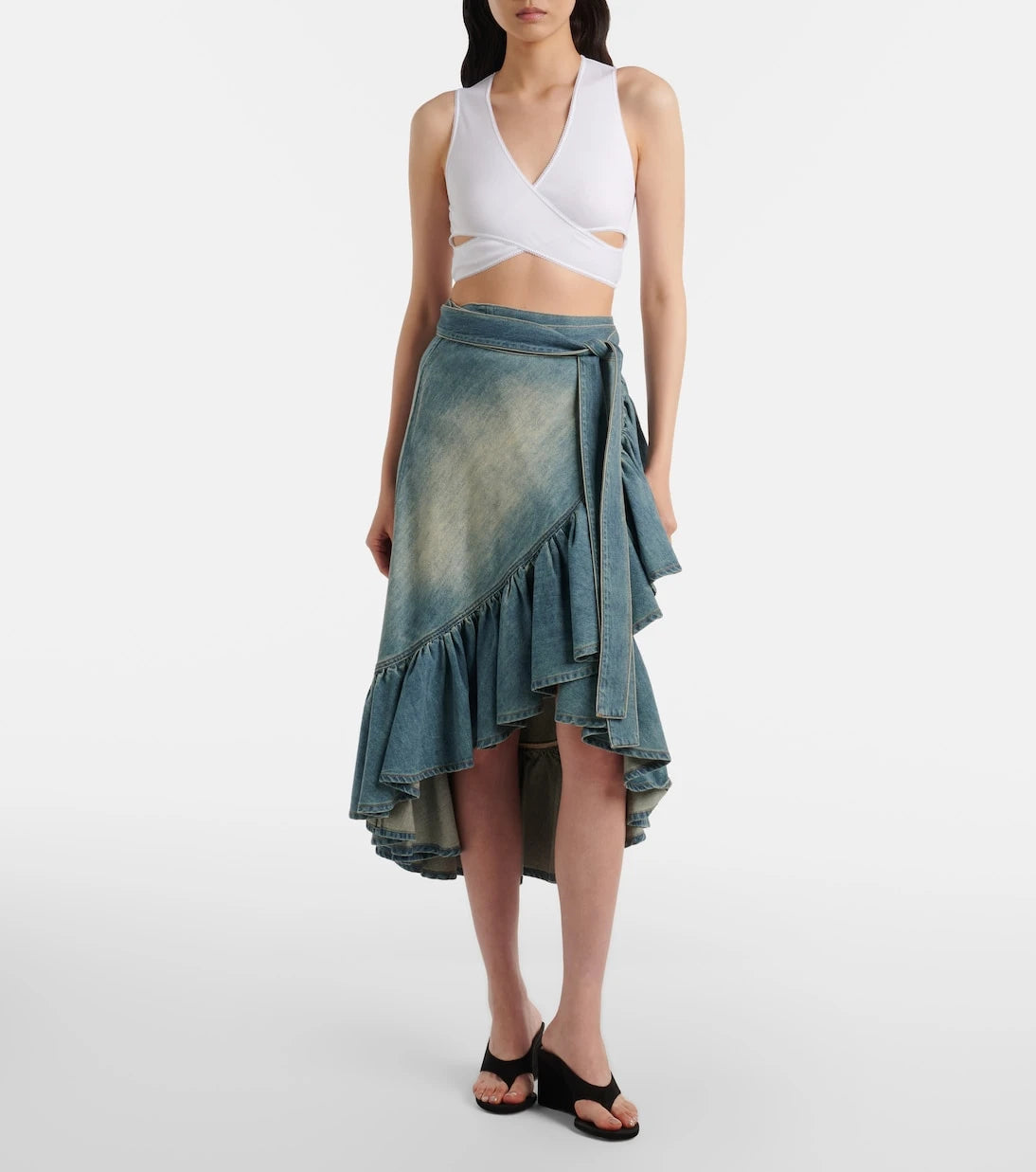 Alaïa - Ribbed-knit jersey crop top