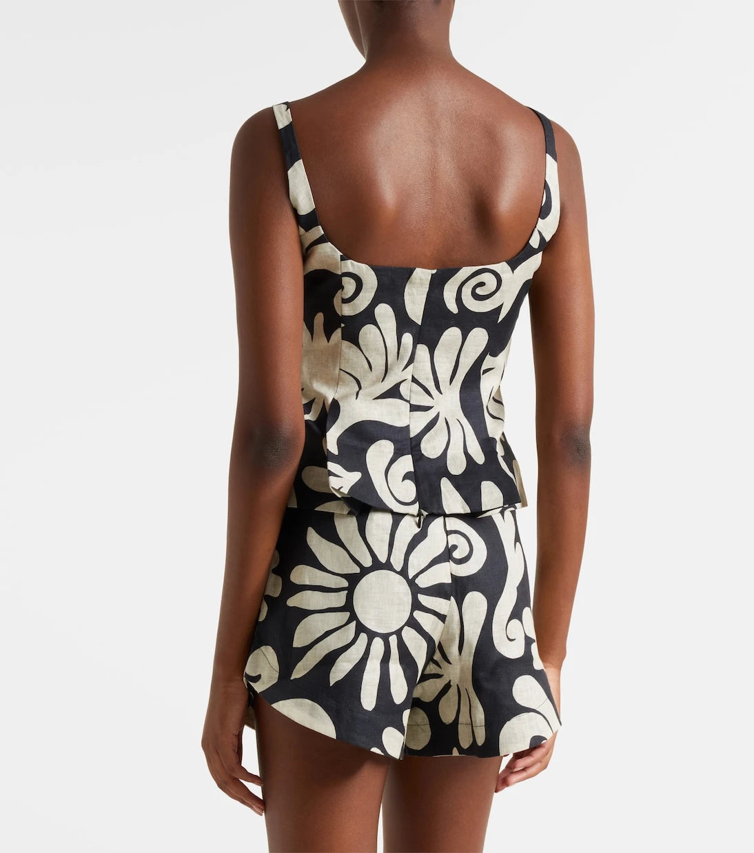 Cala de la Cruz - Rami printed linen top