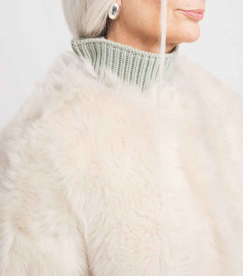 White Lamb Fur Coat