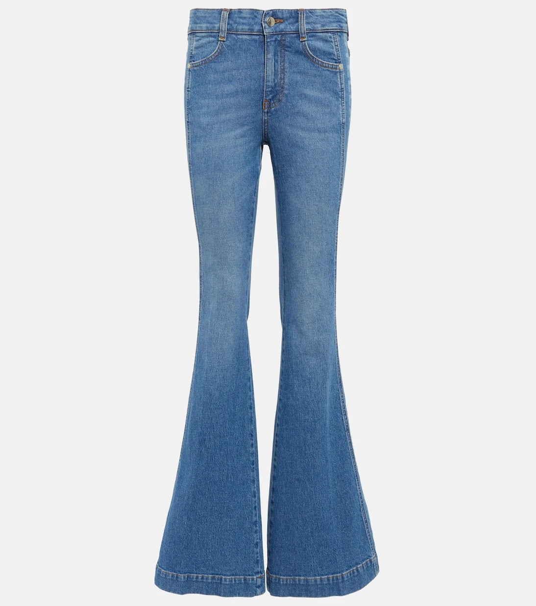Stella McCartney - Logo mid-rise flared jeans