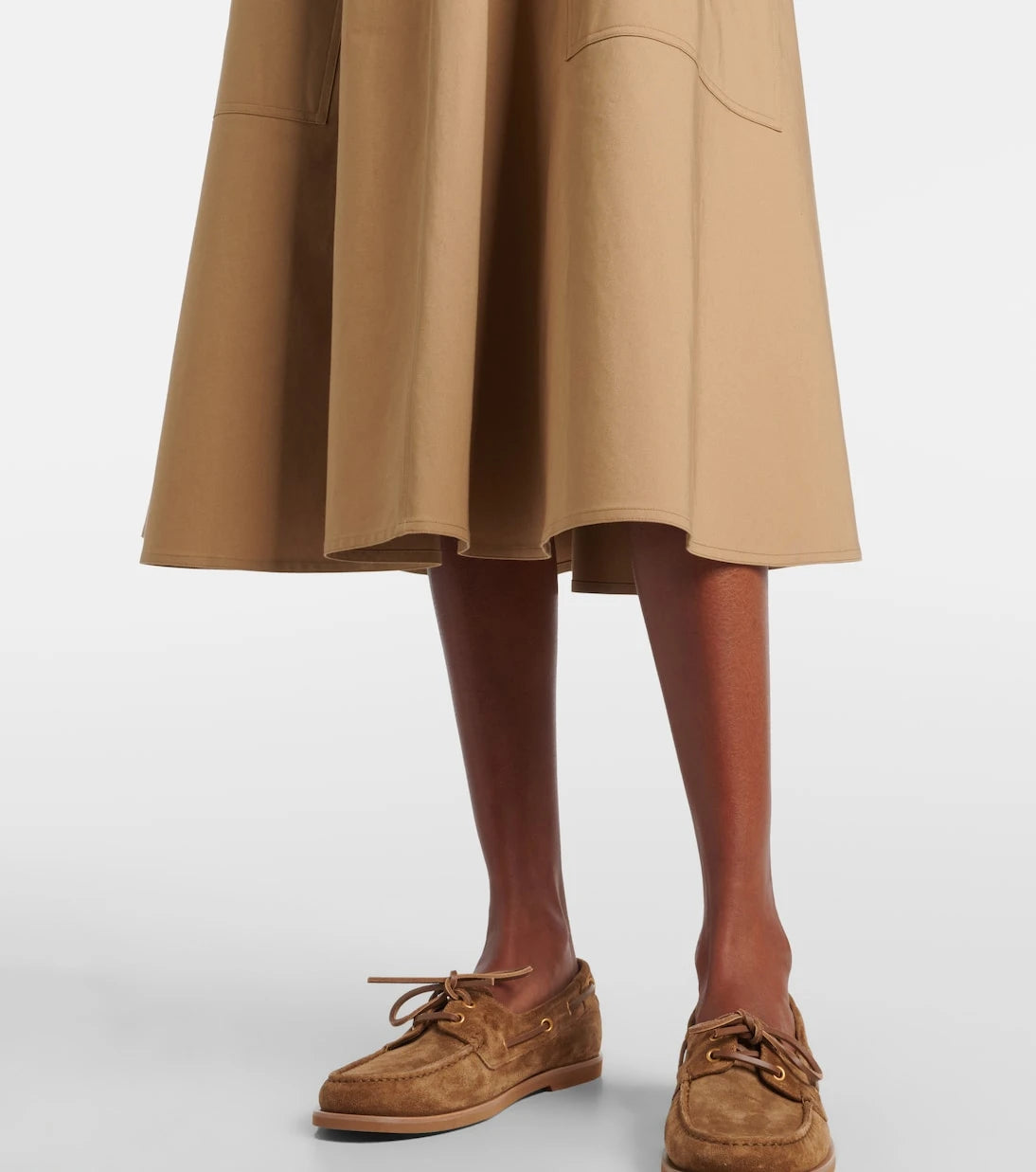 Vince - Cotton-blend midi skirt