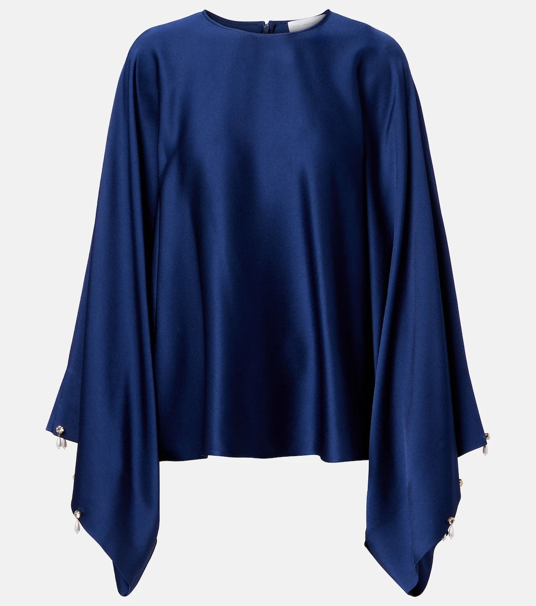 Stella McCartney - Faux pearl-embellished satin top