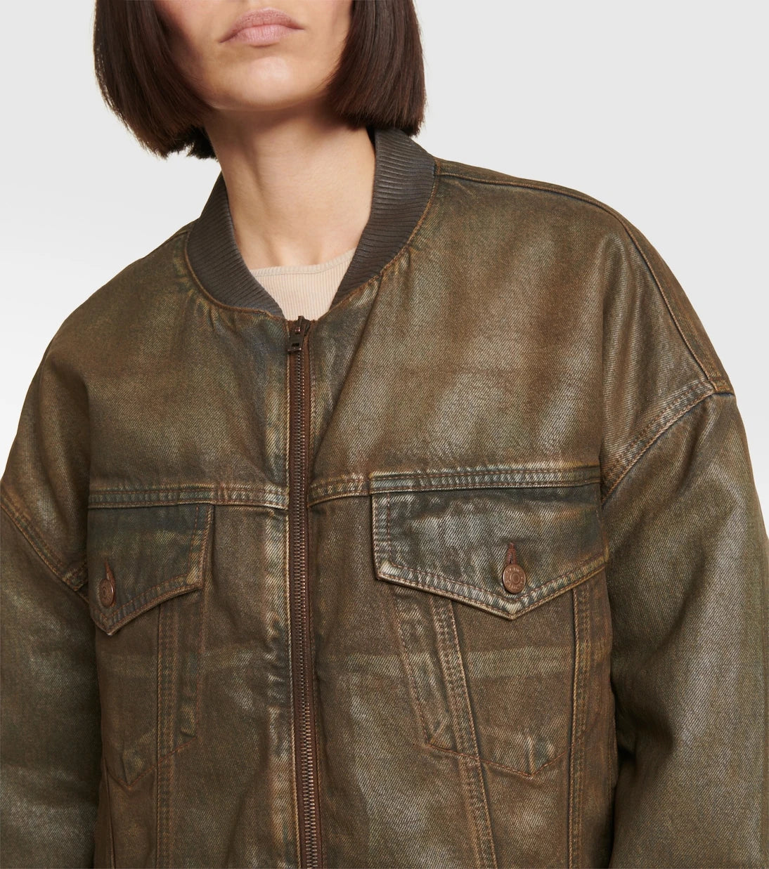 Acne Studios - Coated denim bomber jacket