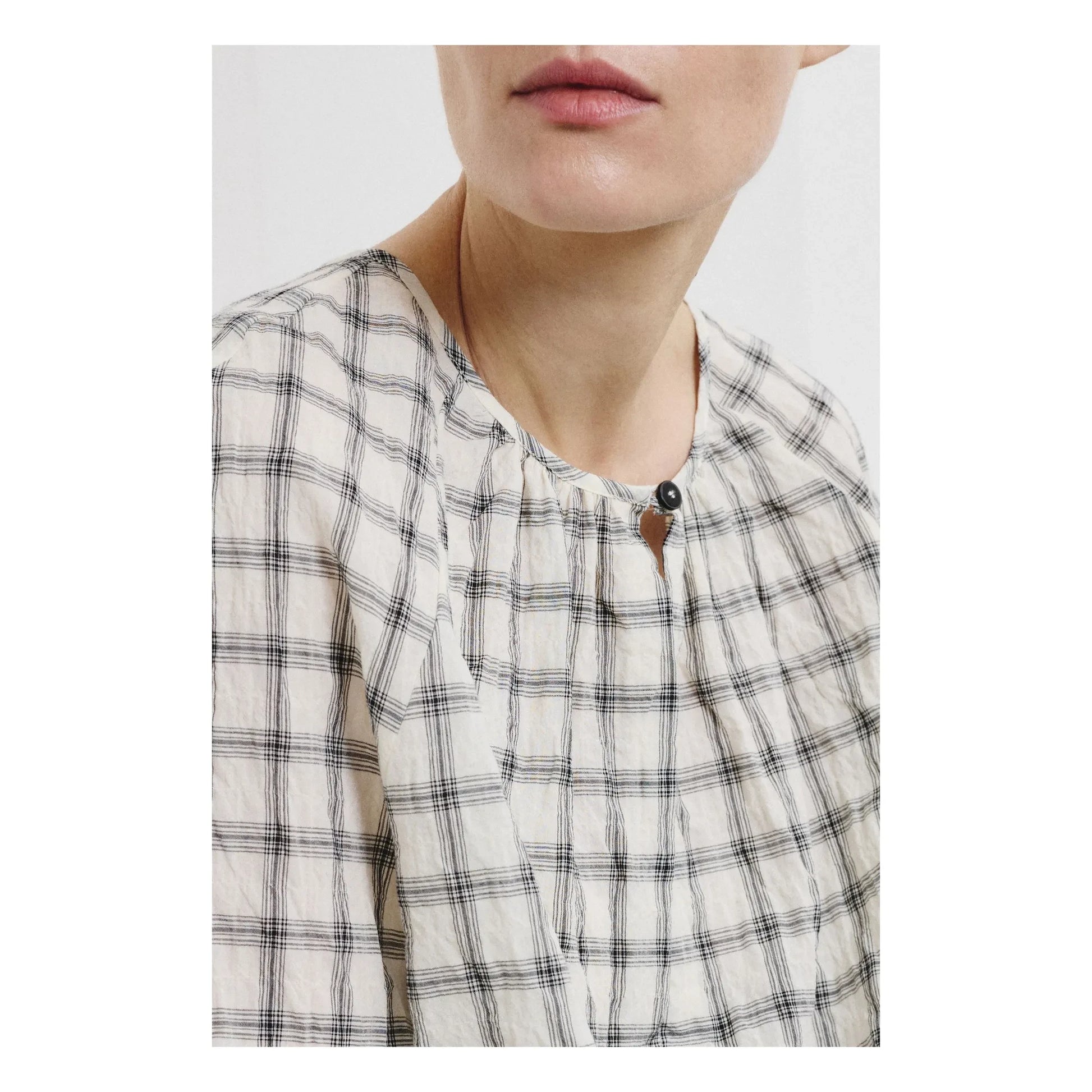 Pomandère - Cotton Stripes Blouse | Cream