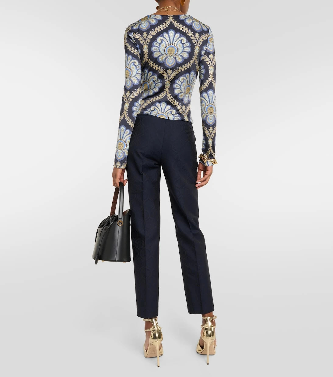 Etro - Scoop-neck paisley jersey top