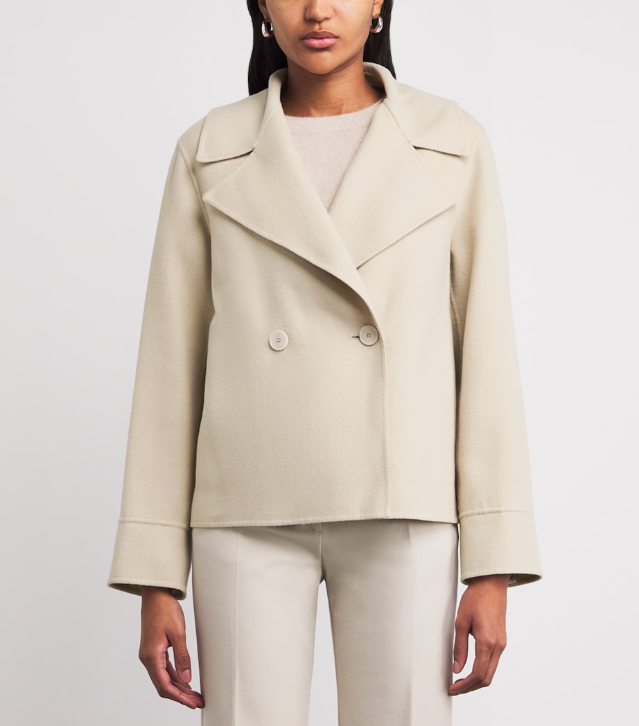 Beige Wool-Silk Rollet Jacket
