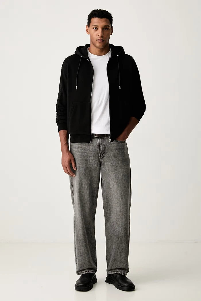 Karl Lagerfeld pamuklu erkek fermuarlı sweatshirt