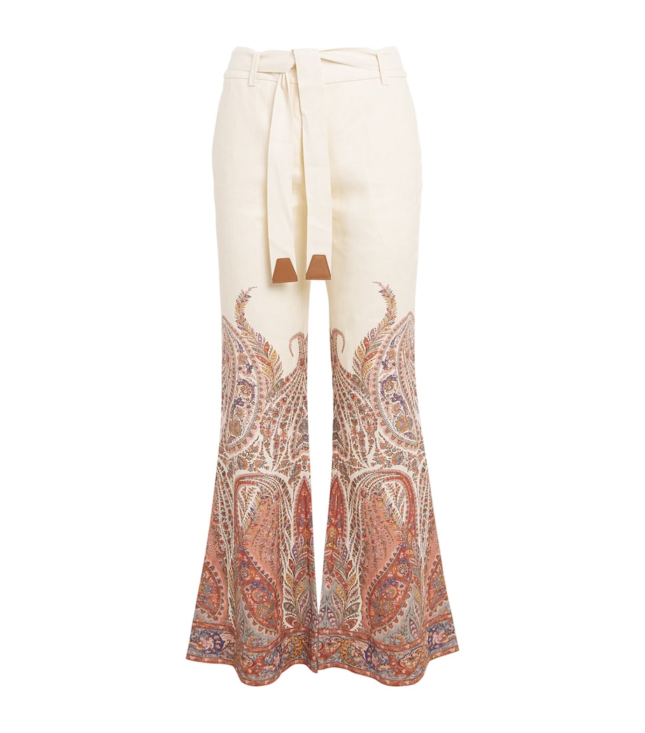 Zimmermann Brown Ramie Paisley Rhiannon Trousers