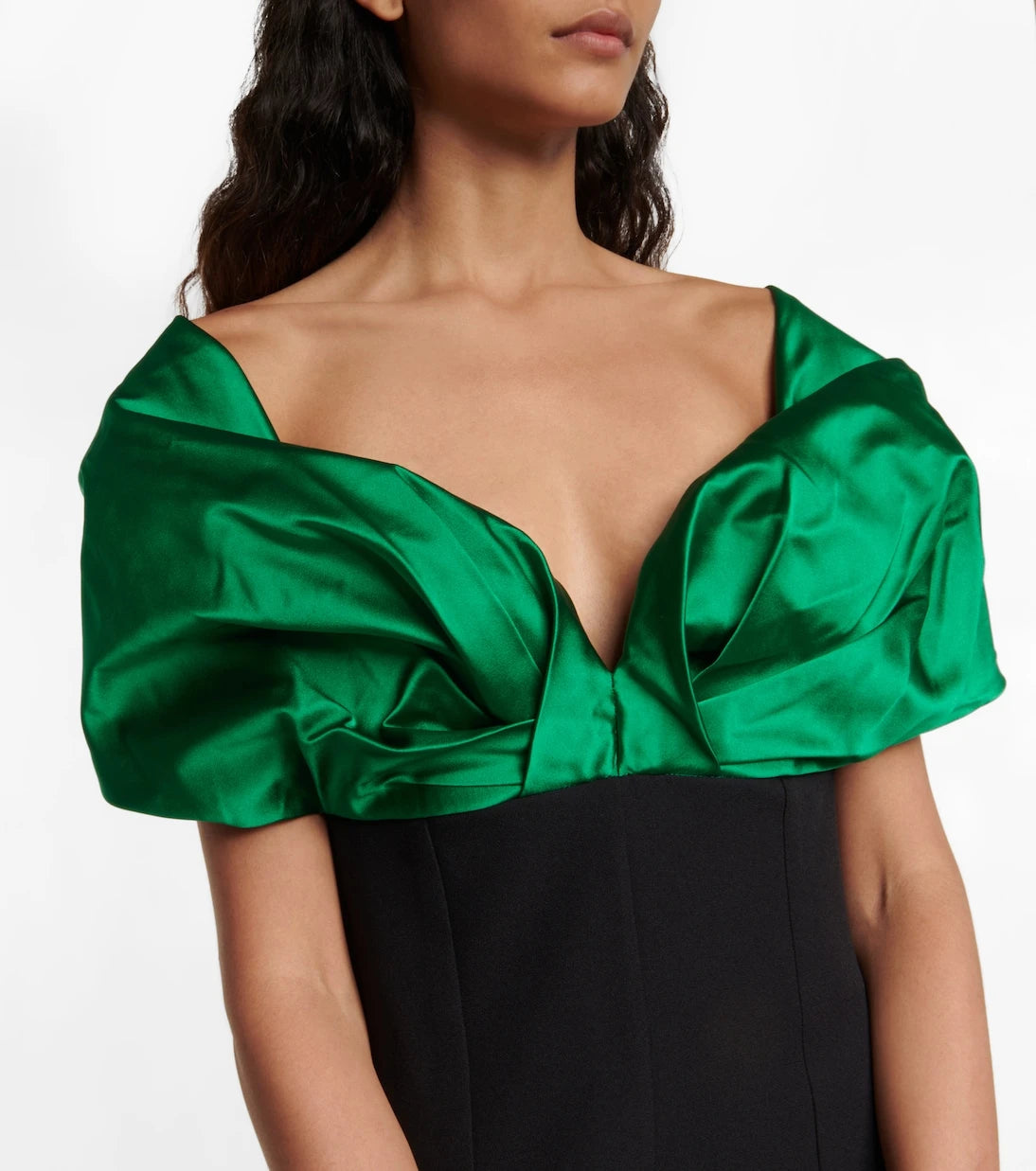 Safiyaa - Diane satin-trimmed midi dress