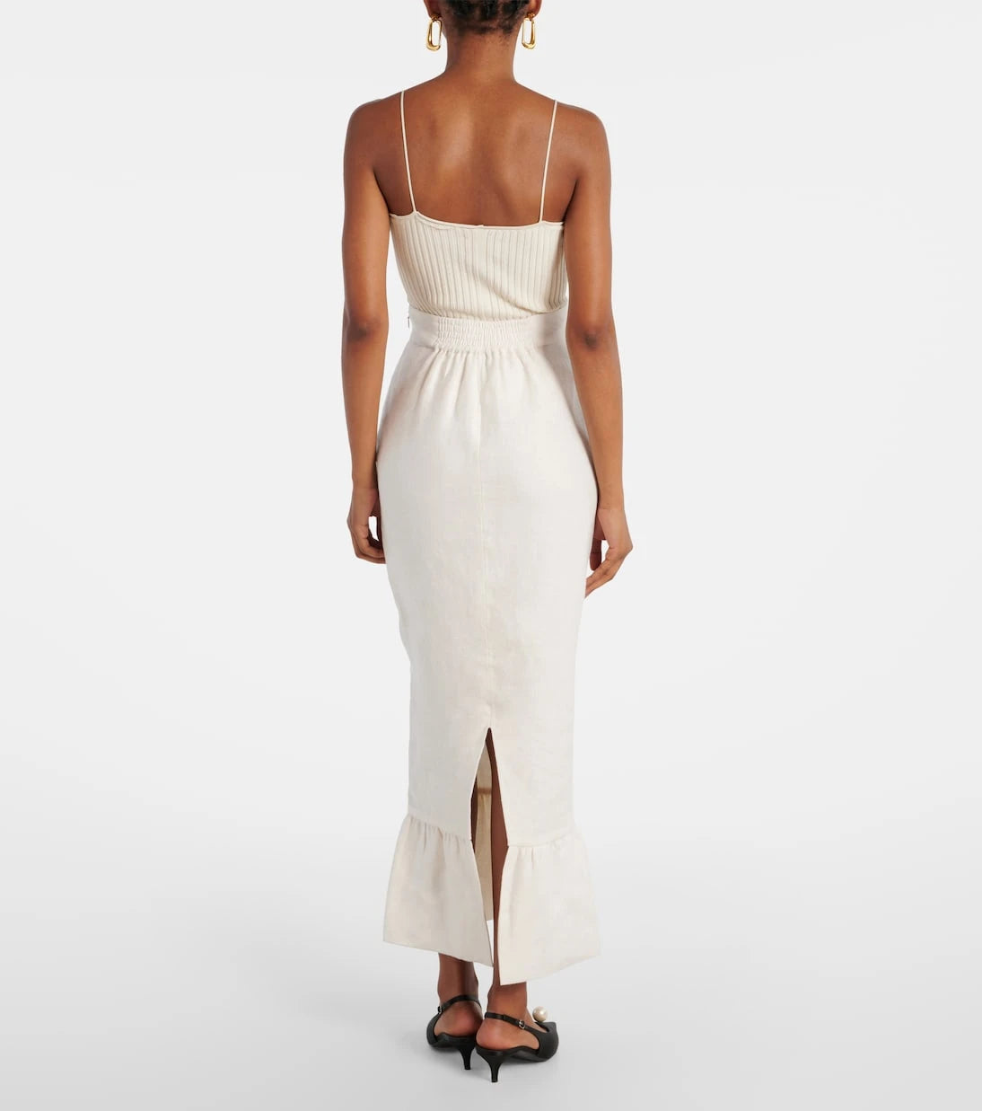 Posse - Matilda tiered linen pencil skirt