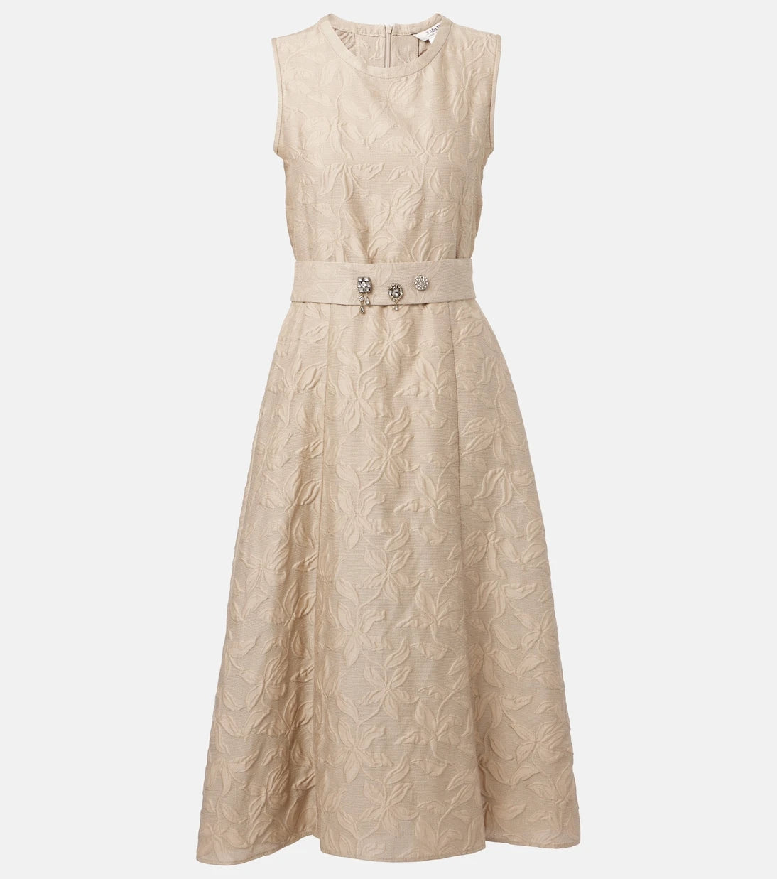 'S Max Mara - Fiaba cotton-blend jacquard midi dress