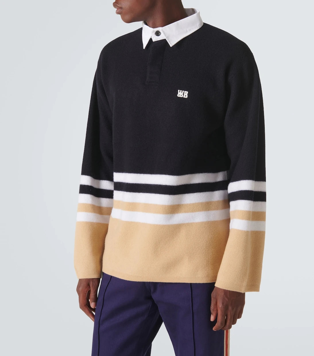 Wales Bonner - Cypher striped wool polo sweater