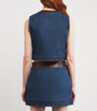 Blue Cropped Denim Waistcoat