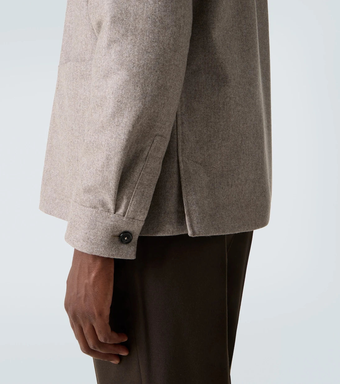 Zegna - بنطلون صوفي فلانيل بقصّة ضيقة