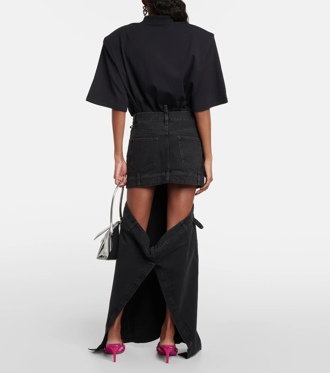 The Attico - Deconstructed denim maxi skirt