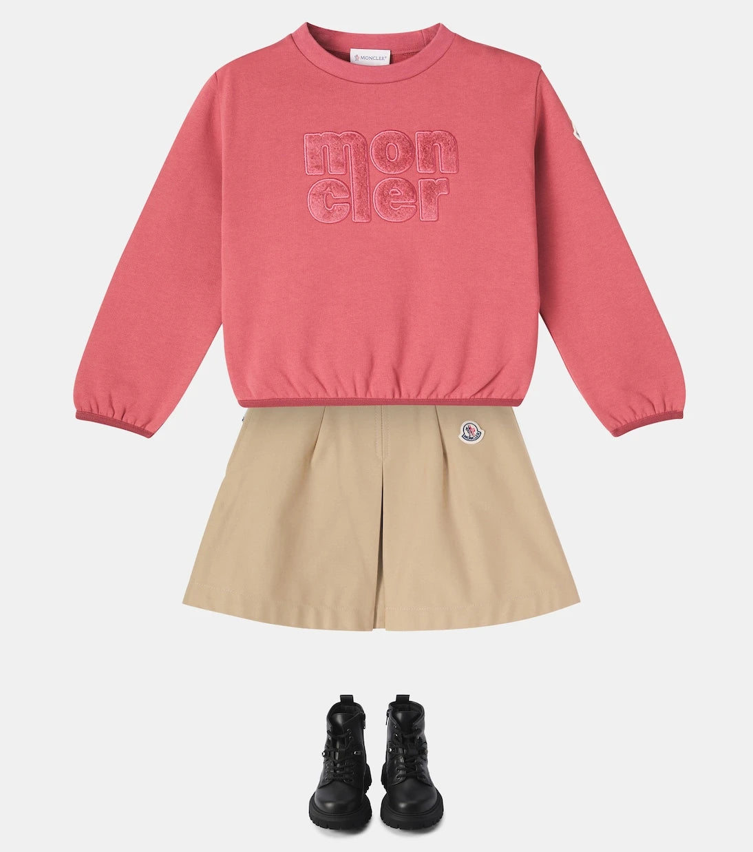 Moncler Enfant - سويت شيرت من قطن الجيرسيه بشعار الماركة