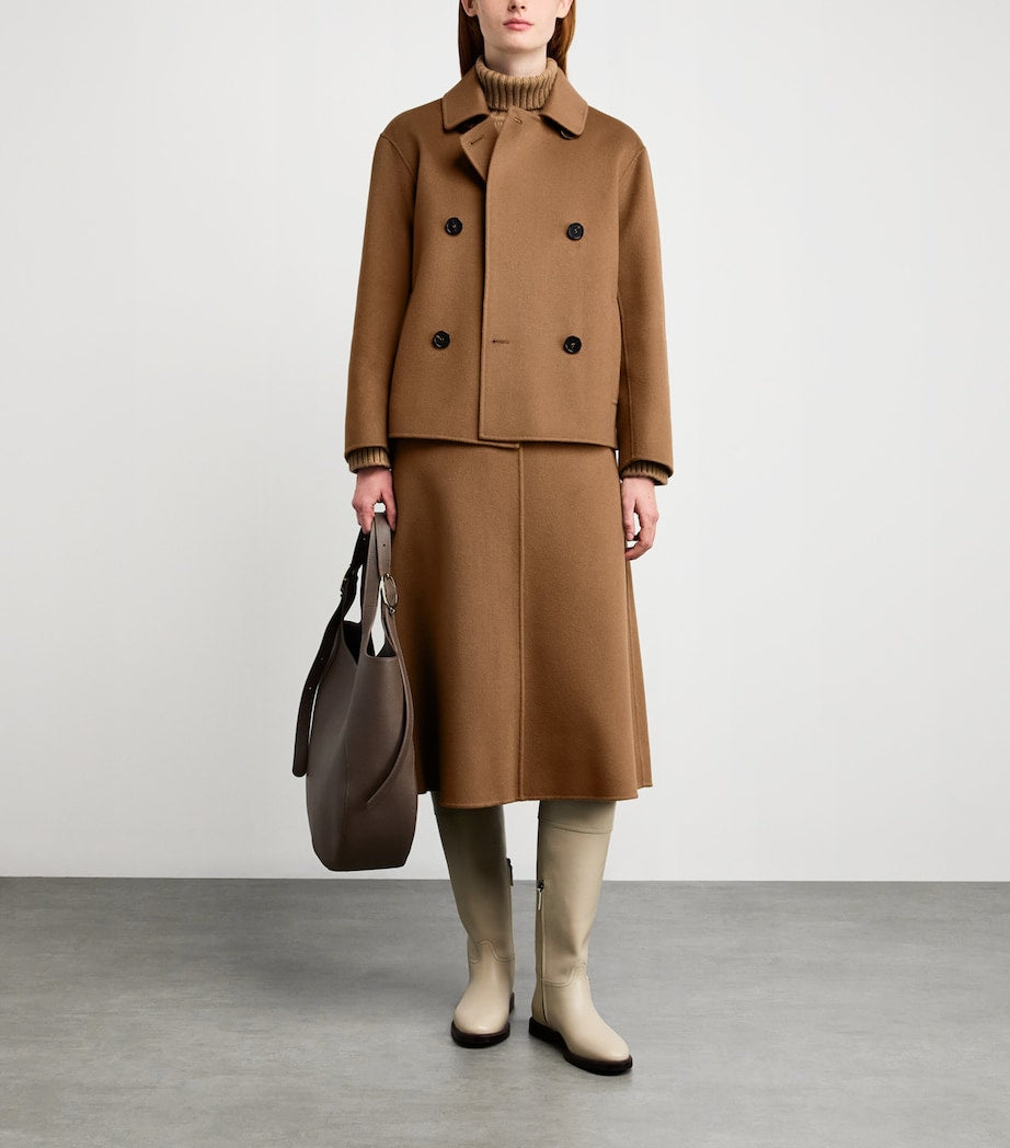 Max Mara Beige Virgin Wool Double-Breasted Coat