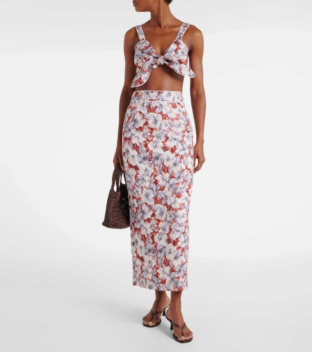 Posse - Luna floral linen crop top