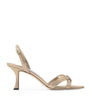 Gold Elsy 70 Metallic Leather Sandals