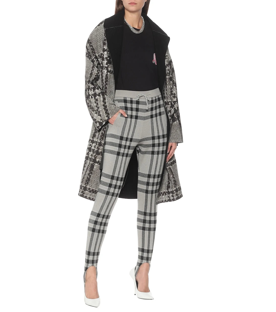 Undercover - Checked wool stirrup pants