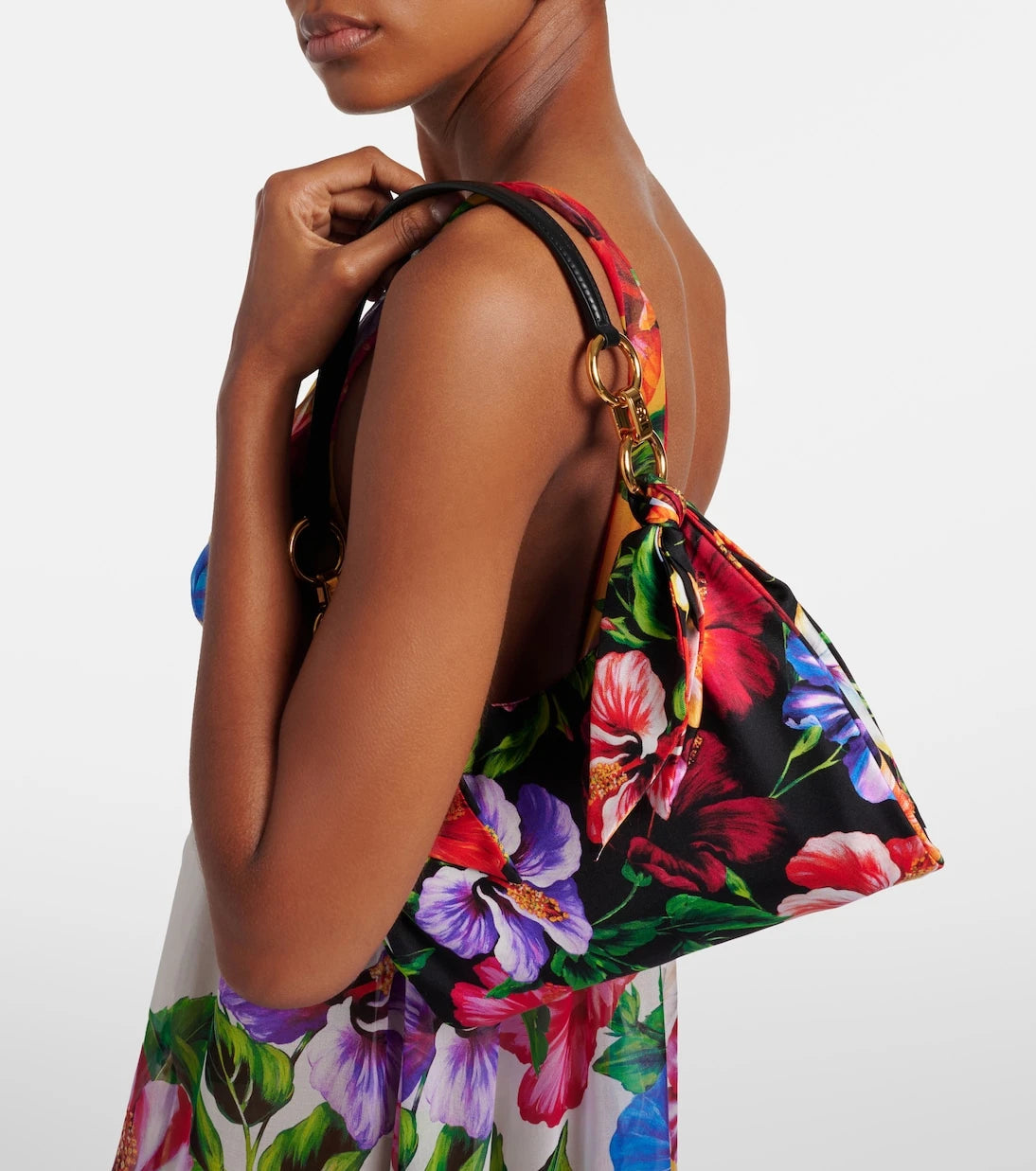 Dolce&Gabbana - Small floral satin shoulder bag