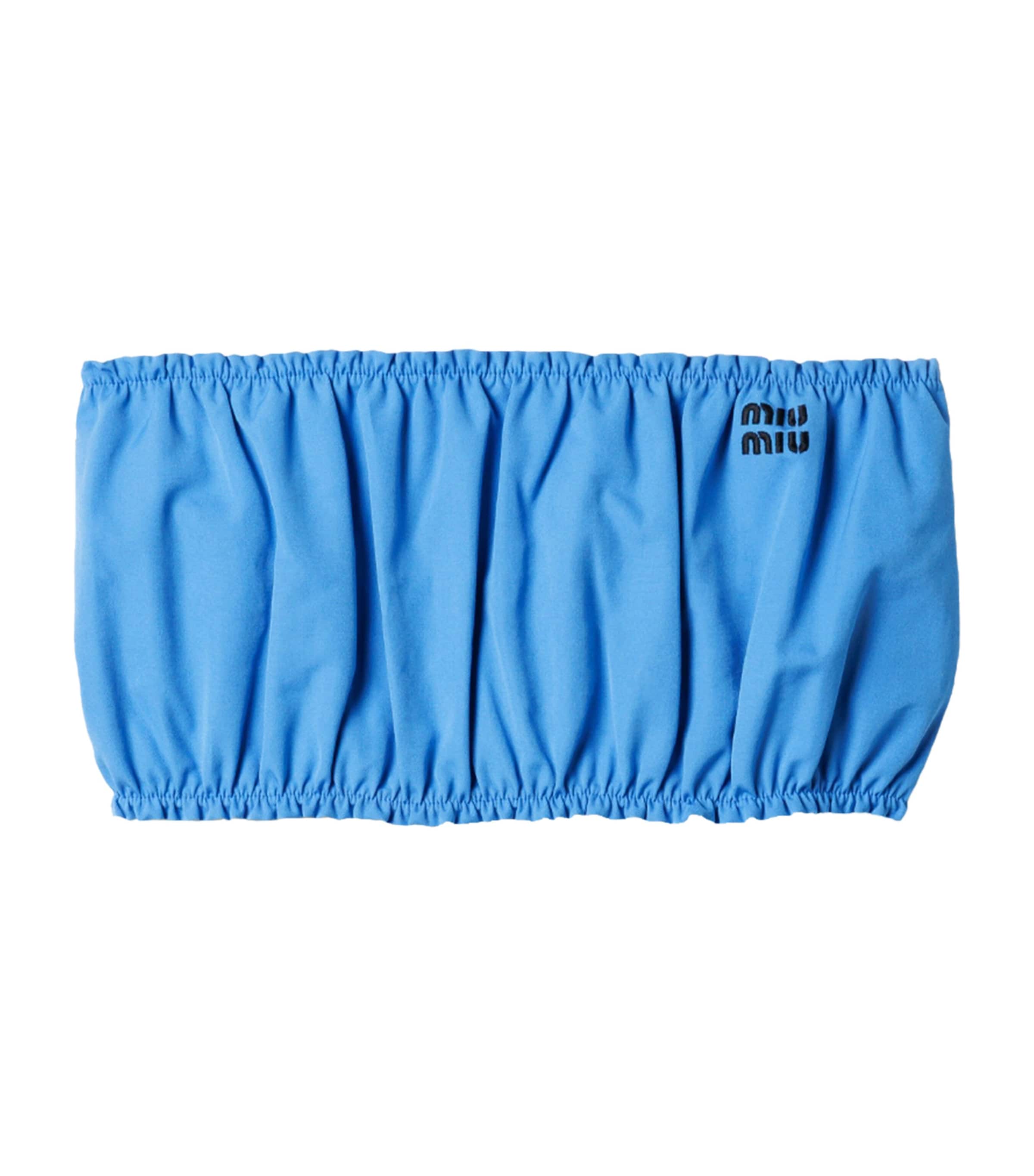 Turquoise Cotton Poplin Bandeau Top