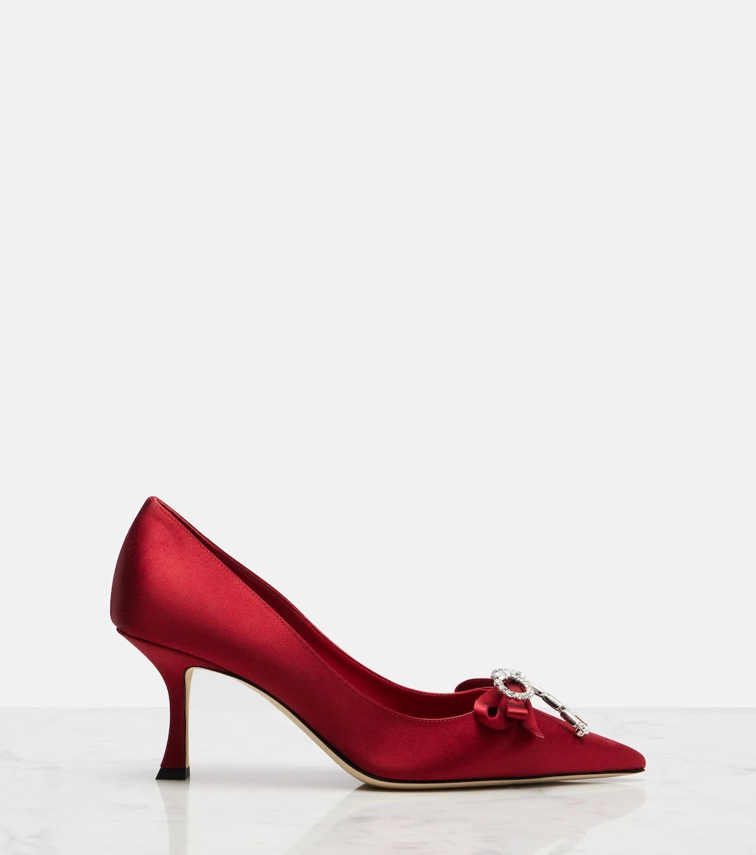 Jimmy Choo - حذاء أوريا 70 ستان مزين بالكعب العالي