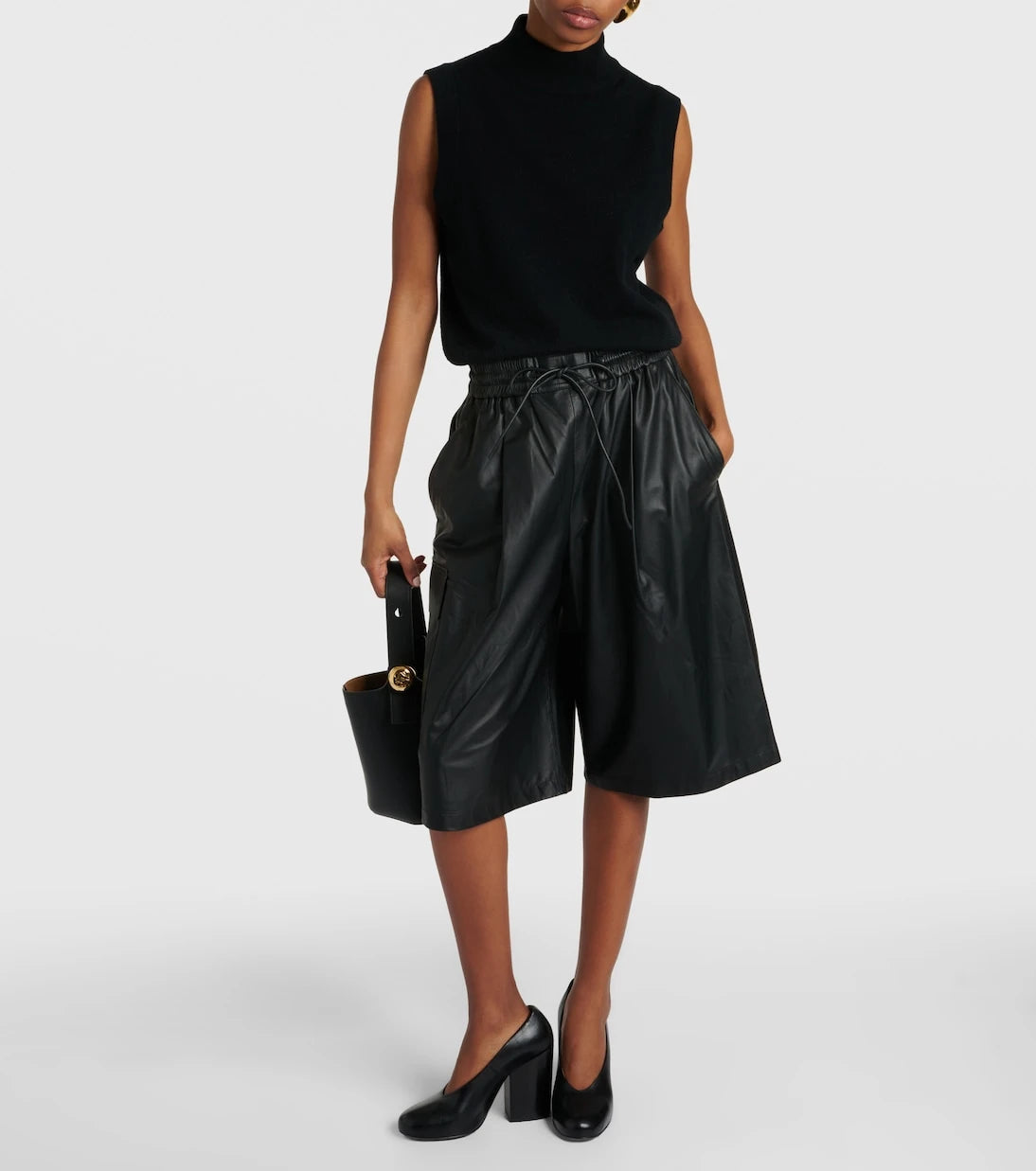 Yves Salomon - Leather Bermuda shorts