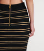 Balmain Black Stripe Midi Pencil Skirt