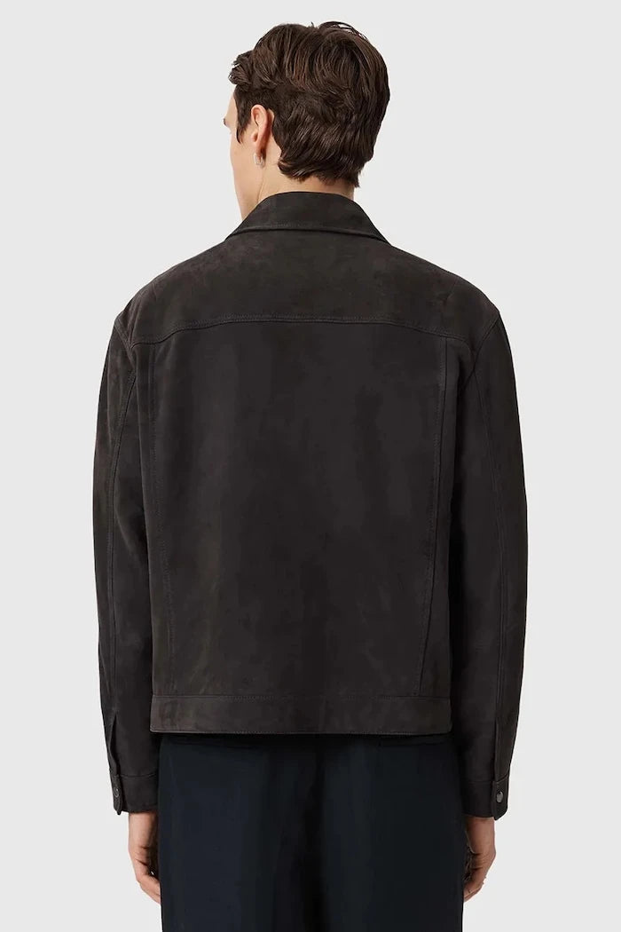 AllSaints яке мъжко от велур SHELTON