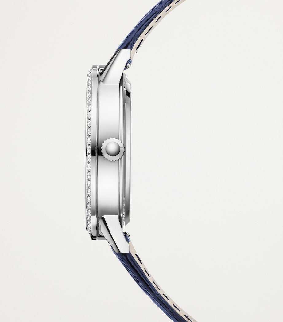 Jaeger-LeCoultre Stainless Steel and Diamond Rendez-Vous Moon Watch 34mm