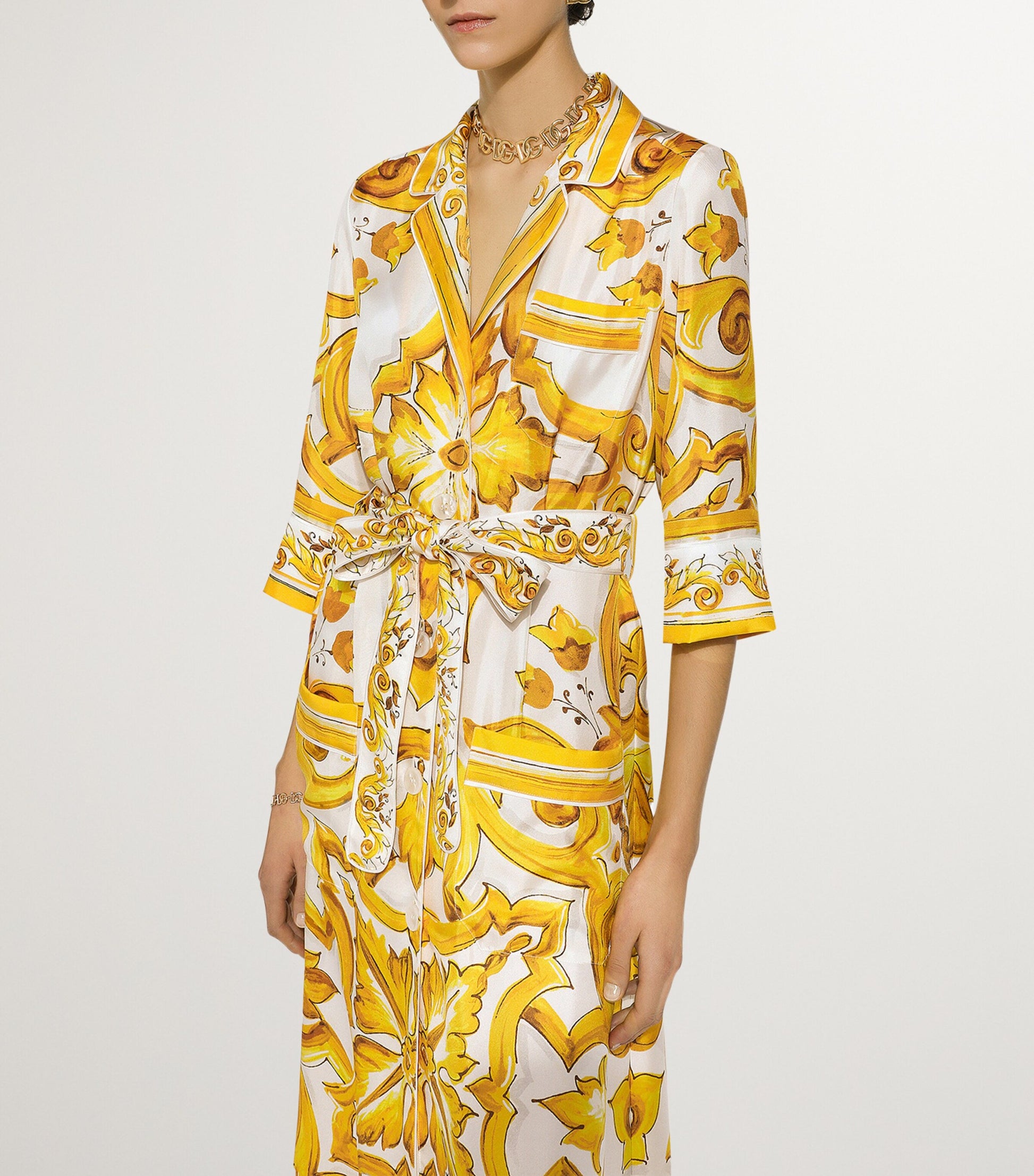 Dolce & Gabbana Multi Silk Printed Maxi Dress