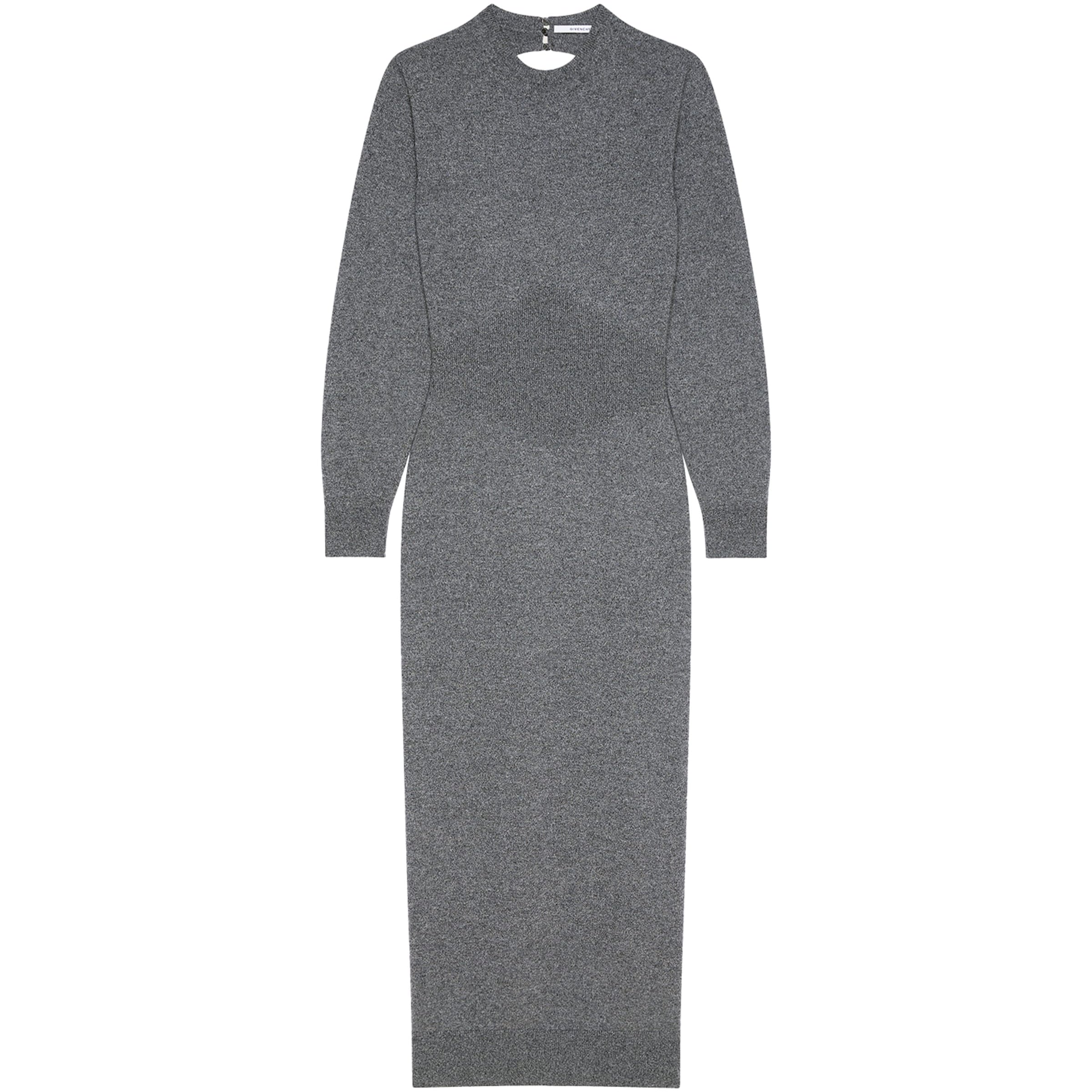 Givenchy Grey Cashmere Open Back Midi Dress