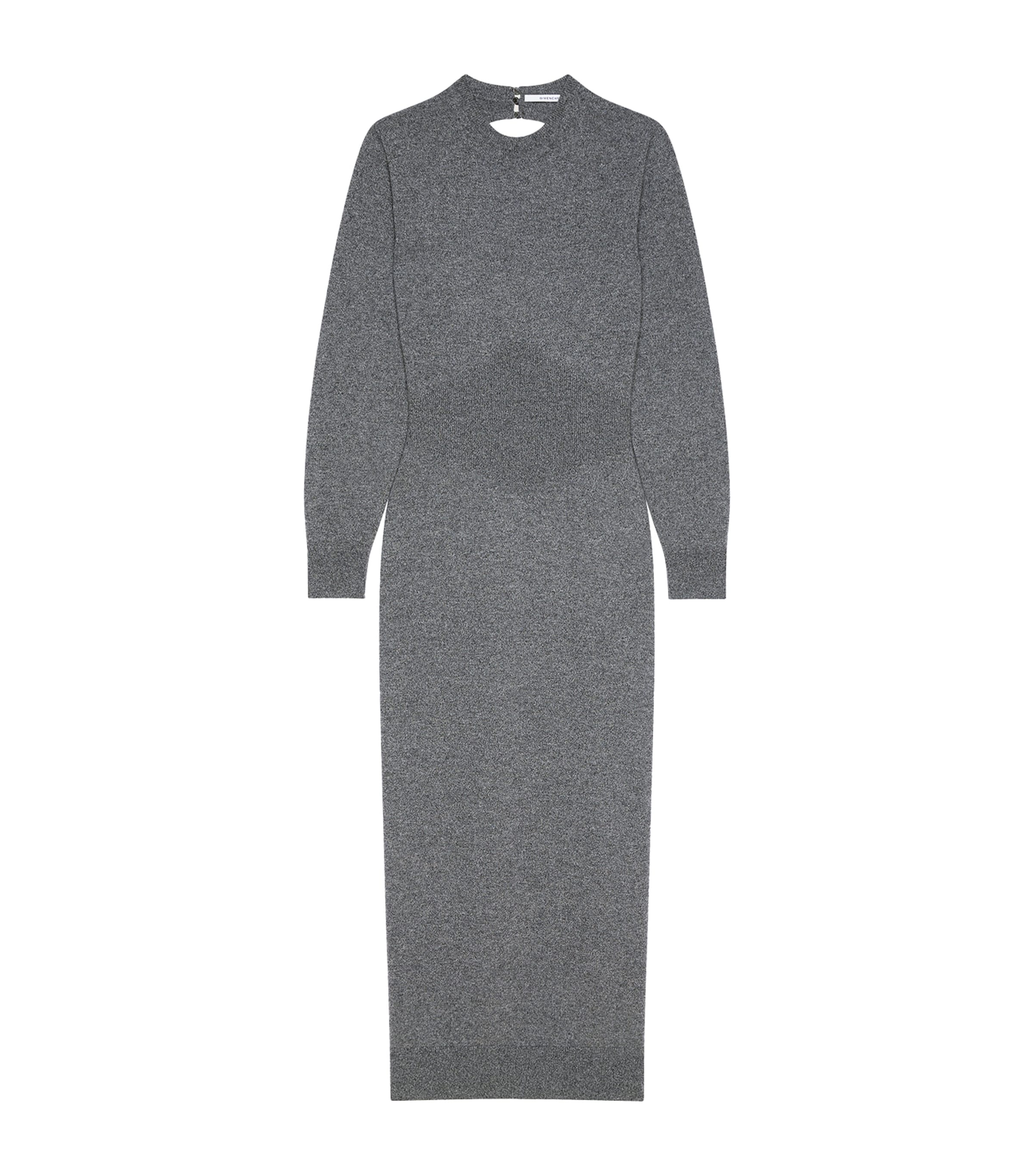 Givenchy Grey Cashmere Open Back Midi Dress
