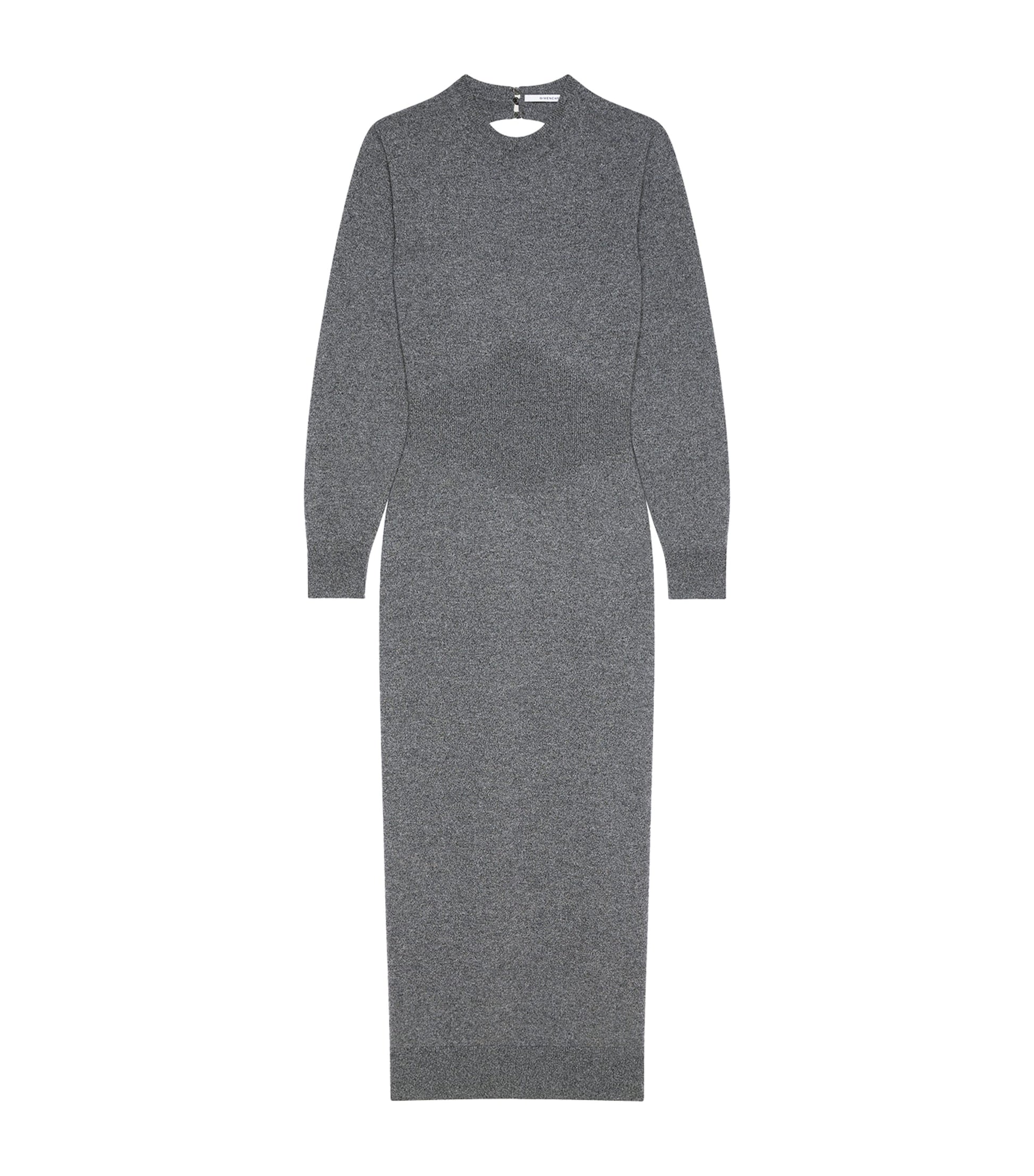 Givenchy Grey Cashmere Open Back Midi Dress