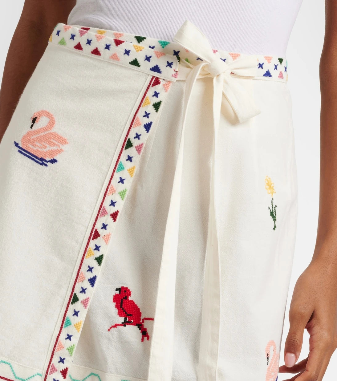 Rixo - Baela embroidered cotton miniskirt
